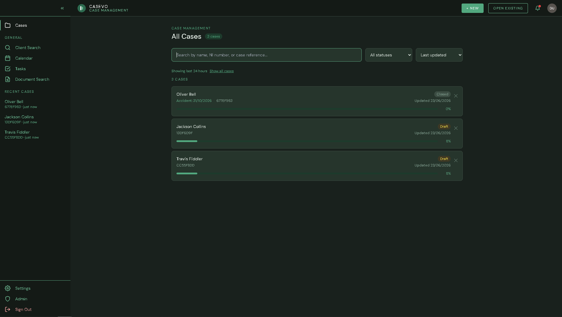 Casevo — screenshot